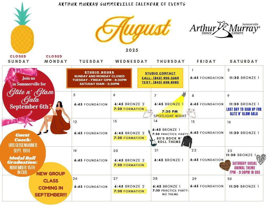 August 2025 AM Calendar